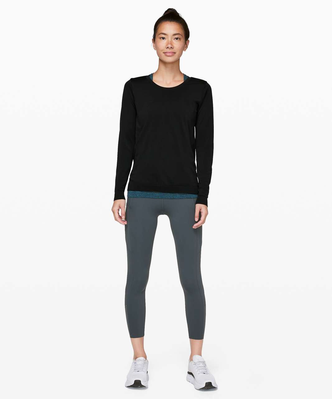 Lululemon Swiftly Tech Long Sleeve (Breeze) *Relaxed Fit - Black / Black  (Second Release) - lulu fanatics