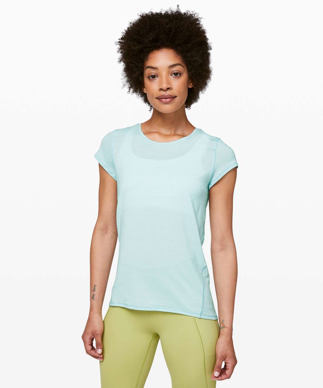 Lululemon Another Mile Short Sleeve - Heathered Blue Glow