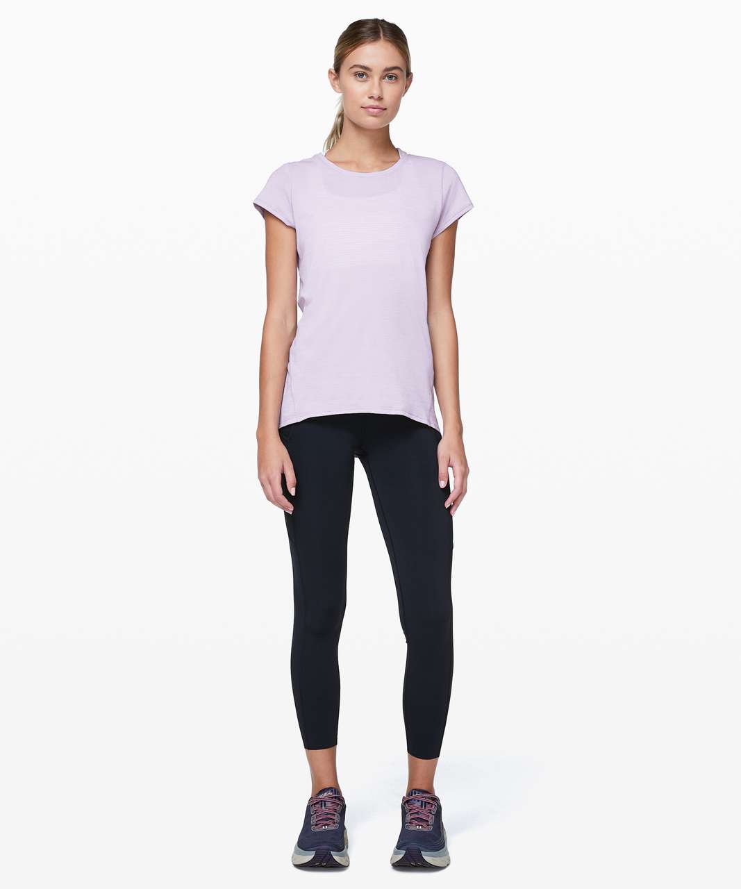 Lululemon Another Mile Short Sleeve - Heathered Sheer Violet