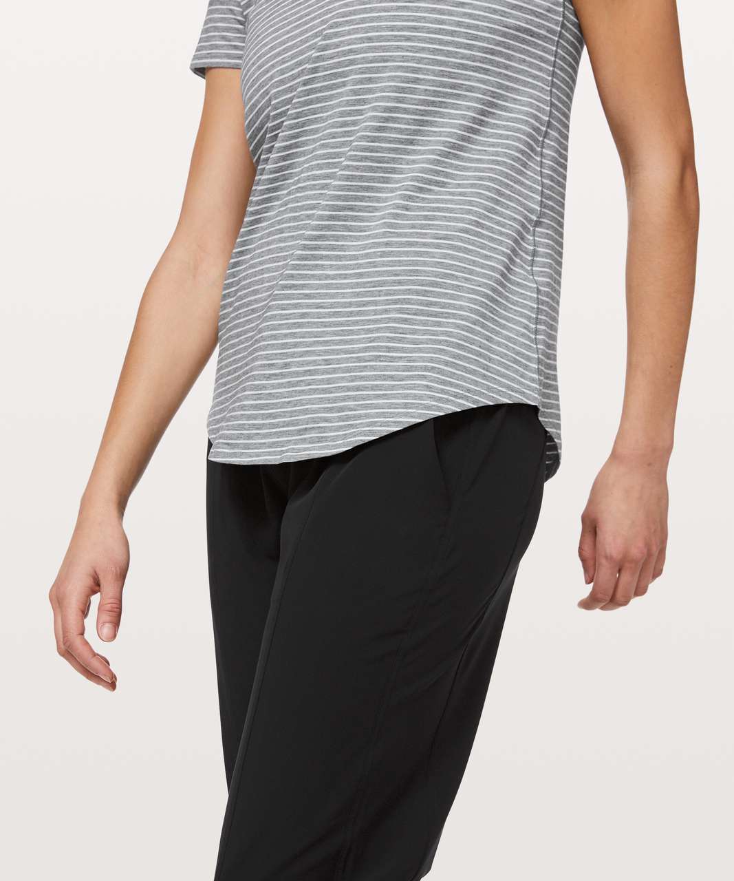 Lululemon Love Crew III - Modern Stripe Heathered Medium Grey White