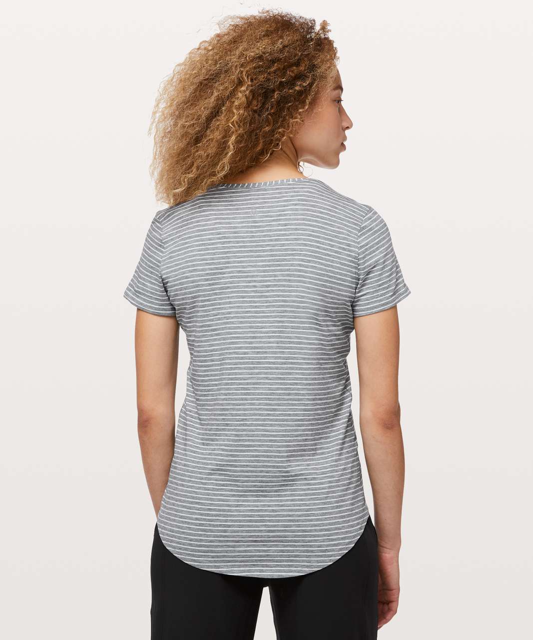 Lululemon Love Crew III - Modern Stripe Heathered Medium Grey White