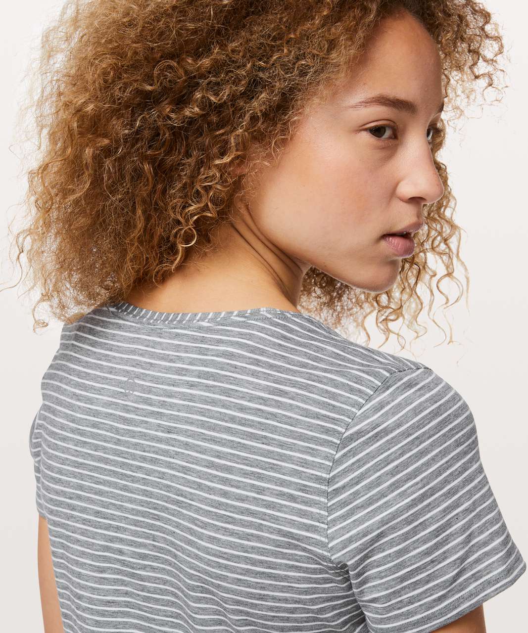 Lululemon Love Crew III - Modern Stripe Heathered Medium Grey White