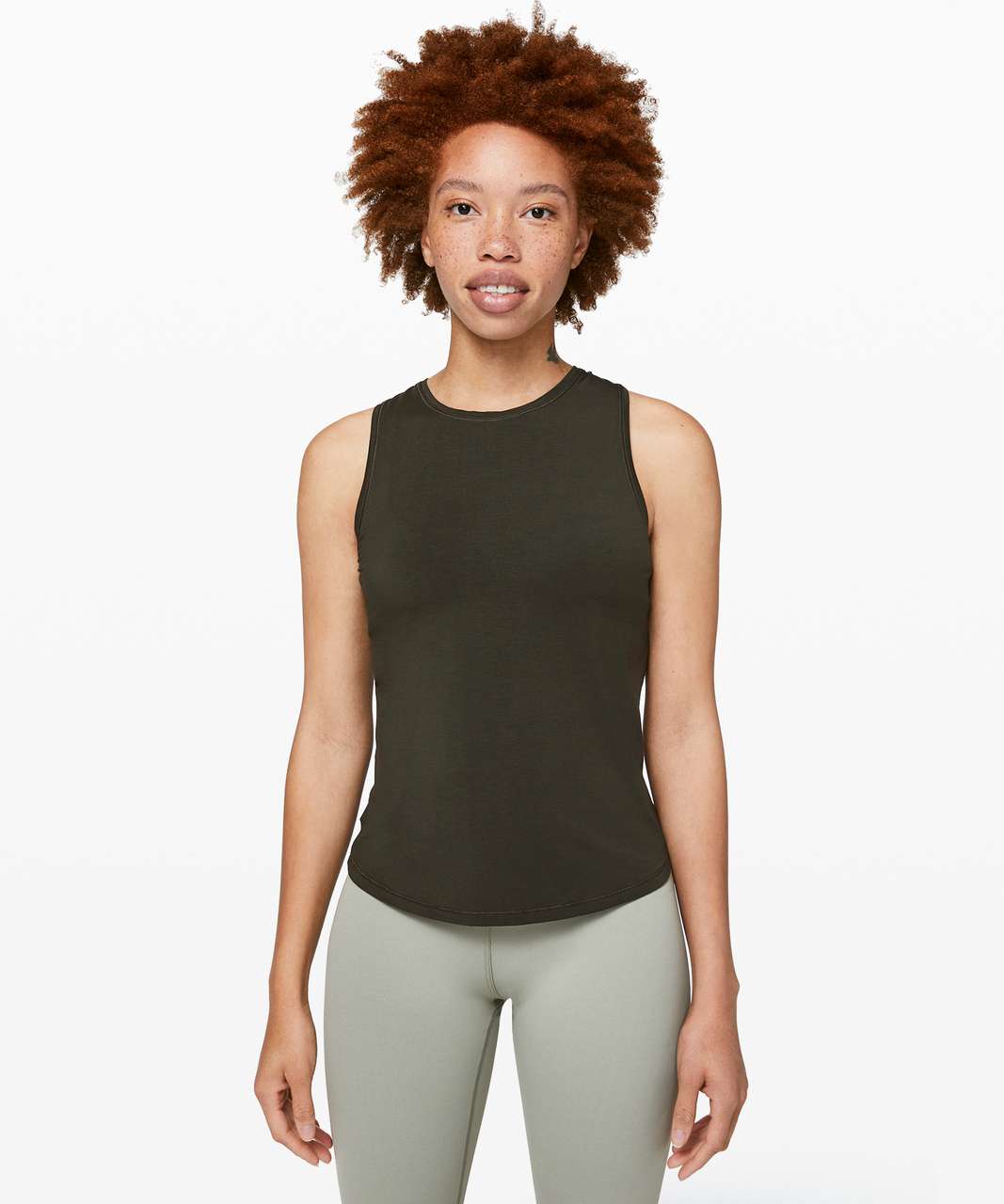 Sz 8 NWT Lululemon Deep Stretch Tank Incognito Camo Olive Green