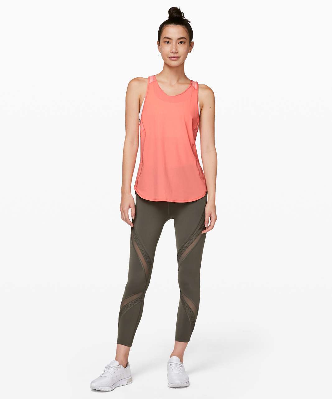 Lululemon Athletic Sculpt Cropped Tank Top Sunny Coral NWT Women's Size 8