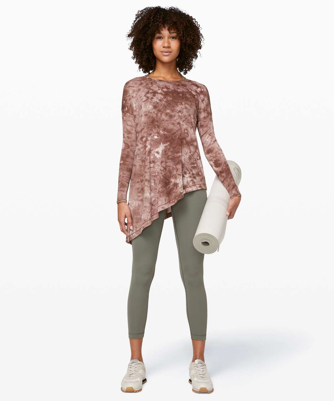 Lululemon To The Point Long Sleeve *Mist - Diamond Dye Pink Bliss Spanish Oak