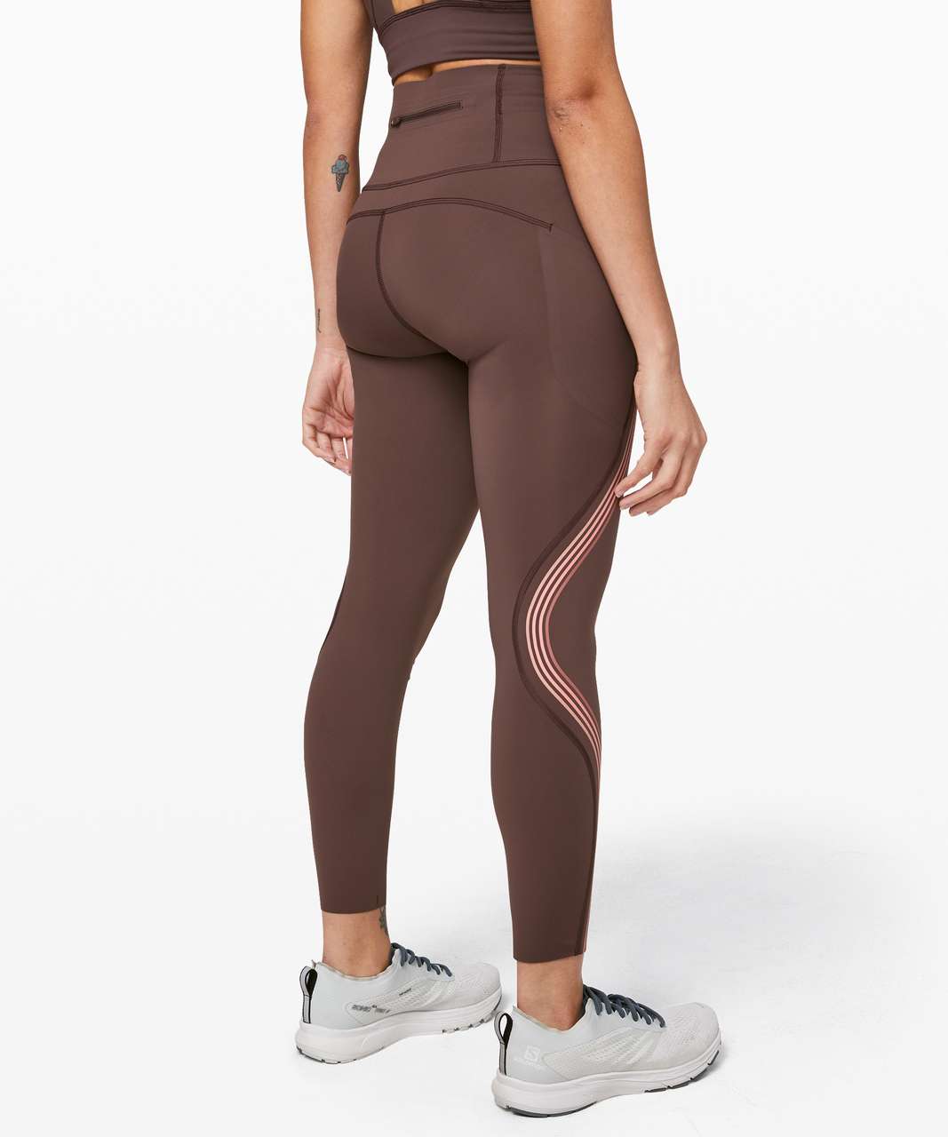 Lululemon Speed Light Tight 25" - Cherry Cola / Coral Kiss