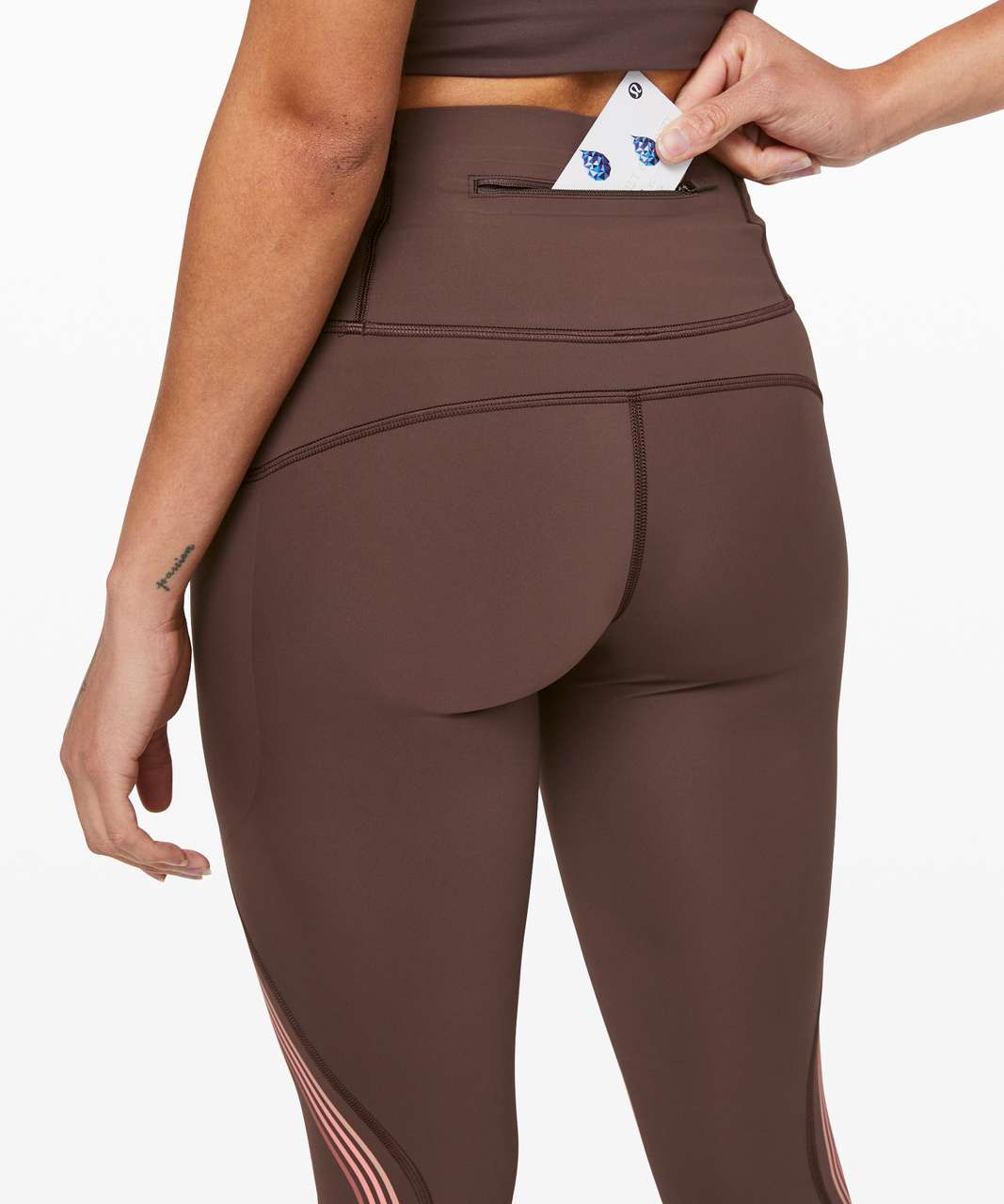 Lululemon Speed Light Tight 25" - Cherry Cola / Coral Kiss