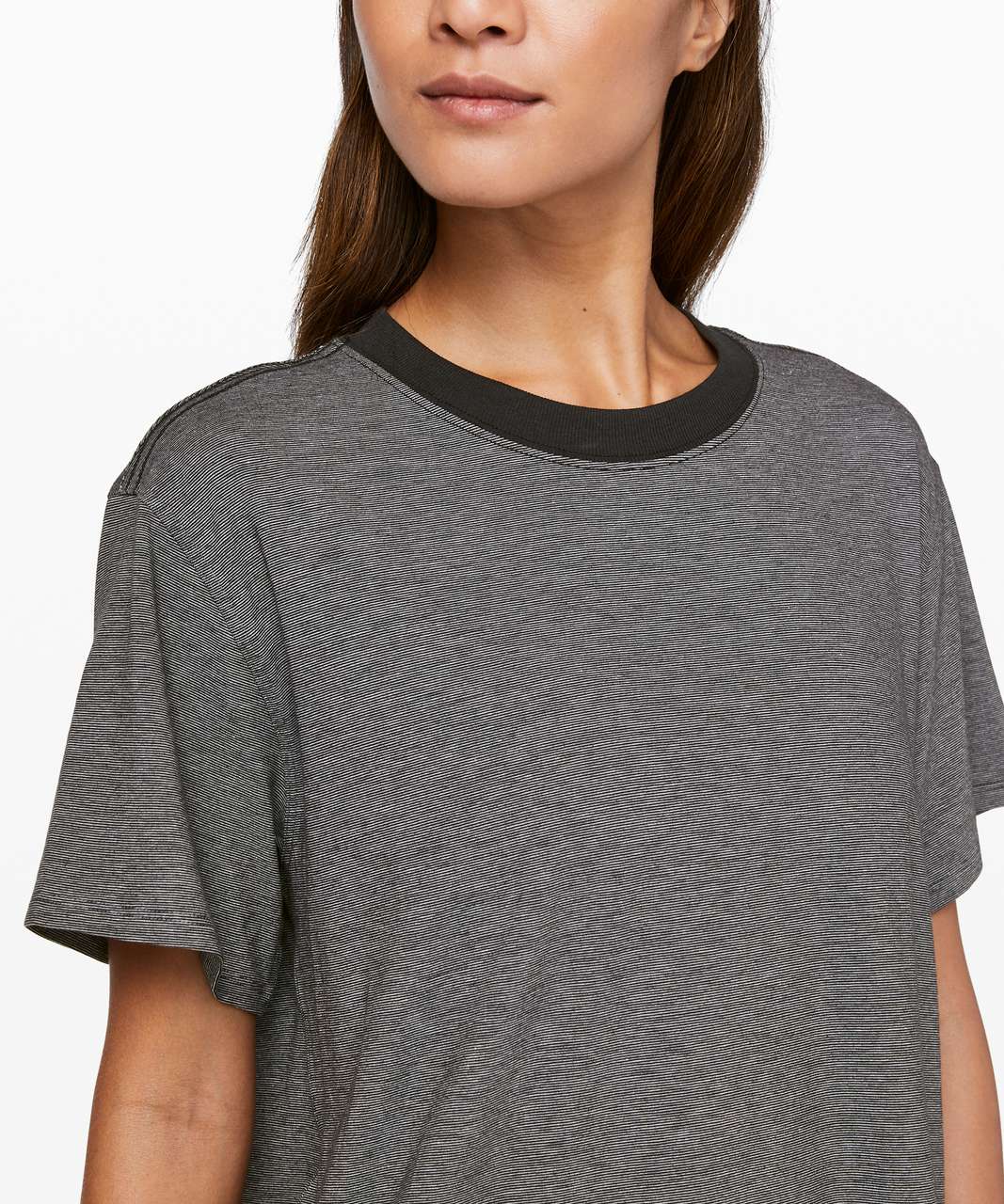 Lululemon All Yours Boyfriend Tee - Micro Stripe Black White (First Release)