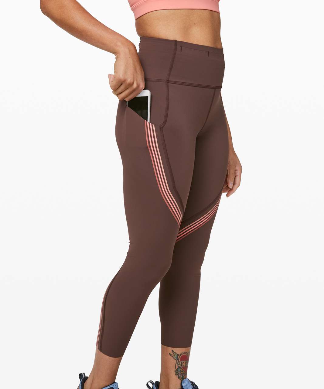 Lululemon Speed Limit Crop 23 - Cherry Cola - lulu fanatics