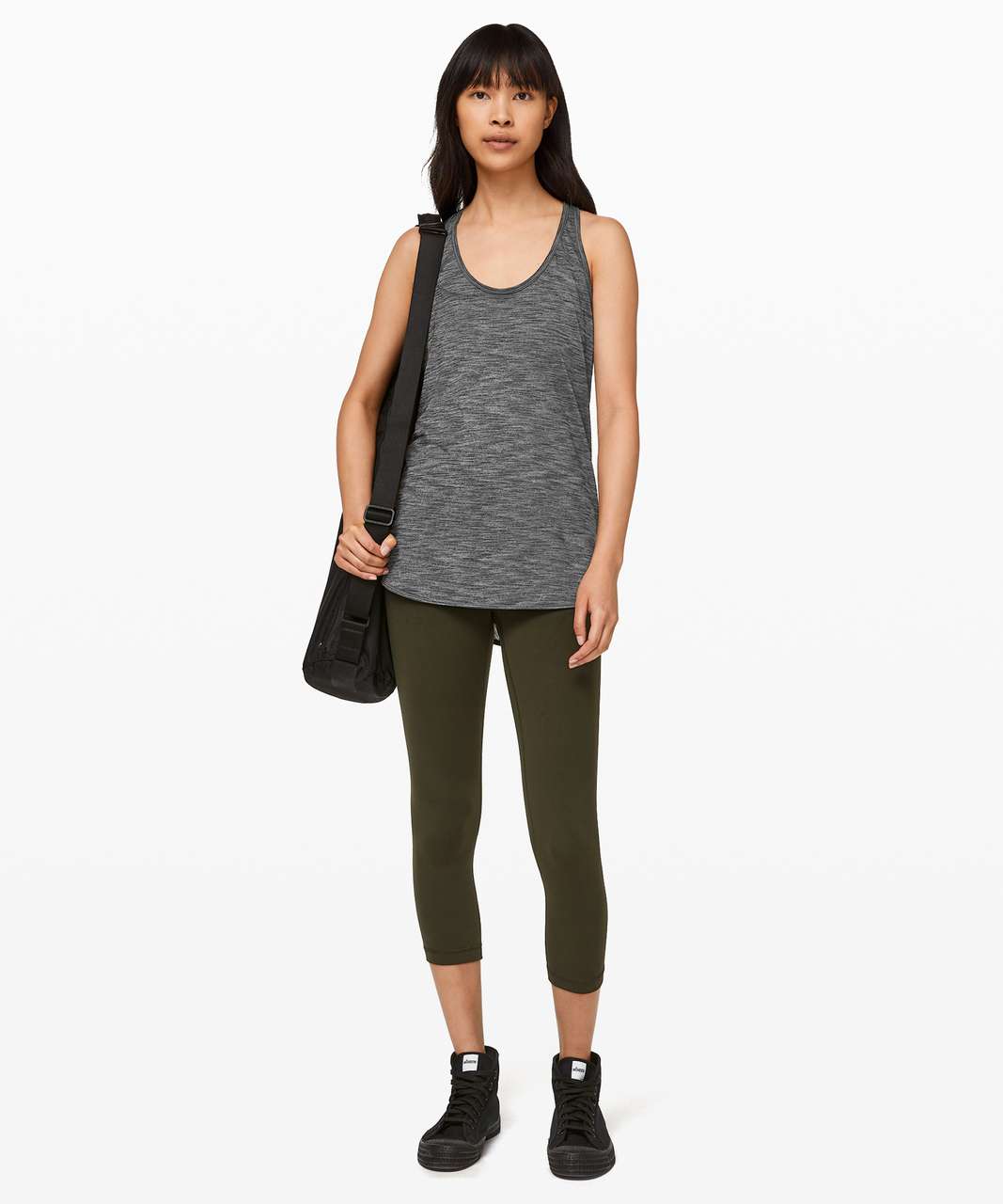 Lululemon Essential Tank *Pleated - Heathered Black - lulu fanatics