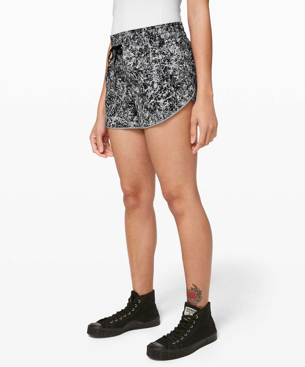 Lululemon Choose a Side Short *Reversible 3" - Paint Splash Ice Grey Multi / Riverstone