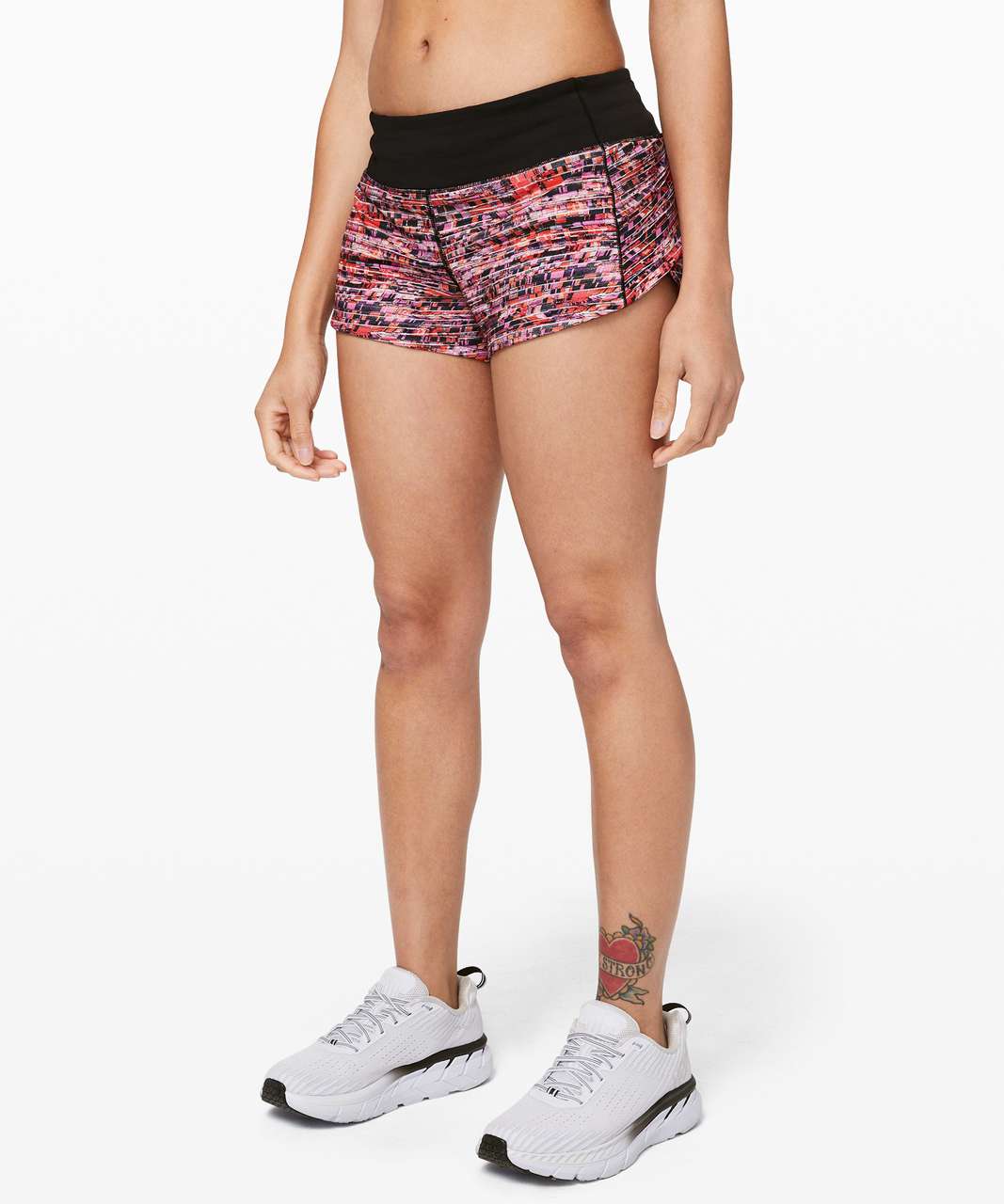 Lululemon Speed Up Short *2.5 - Flash Pleat Orange Multi / Black - lulu  fanatics