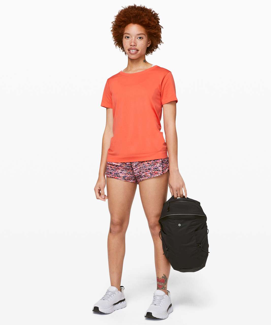 Lululemon Speed Up Short *2.5" - Flash Pleat Orange Multi / Black