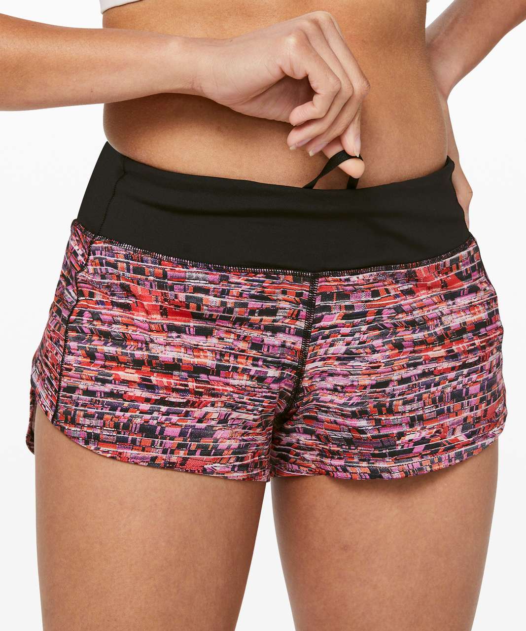 Lululemon Speed Up Short *2.5" - Flash Pleat Orange Multi / Black