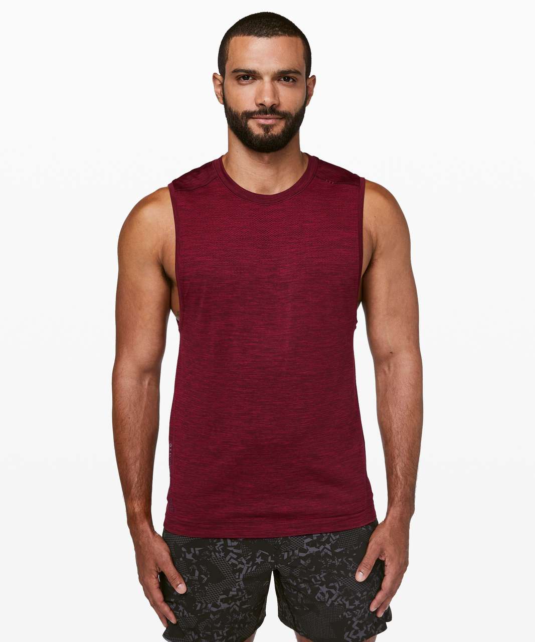 Lululemon Metal Vent Tech Muscle Tank *lululemon X Barrys - Ruby Red / Midnight Maroon