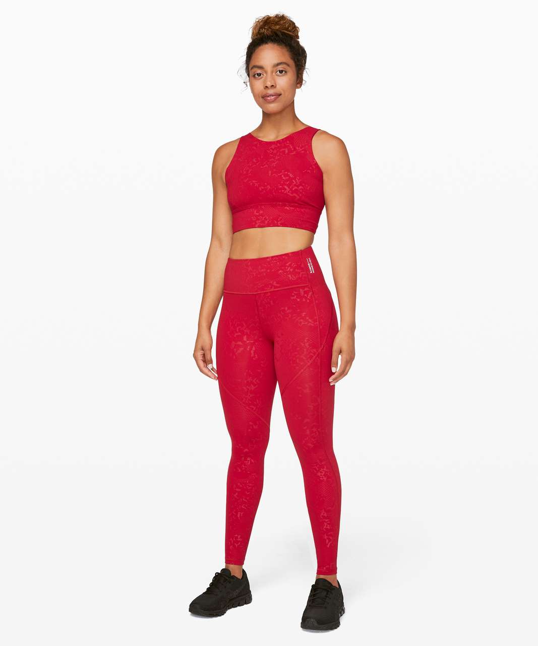 Lululemon Stronger as One Tight 28" *lululemon X Barrys - Bootcamp Emboss Dark Red