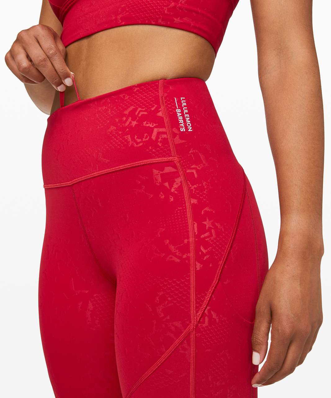 Lululemon Stronger as One Tight 28" *lululemon X Barrys - Bootcamp Emboss Dark Red