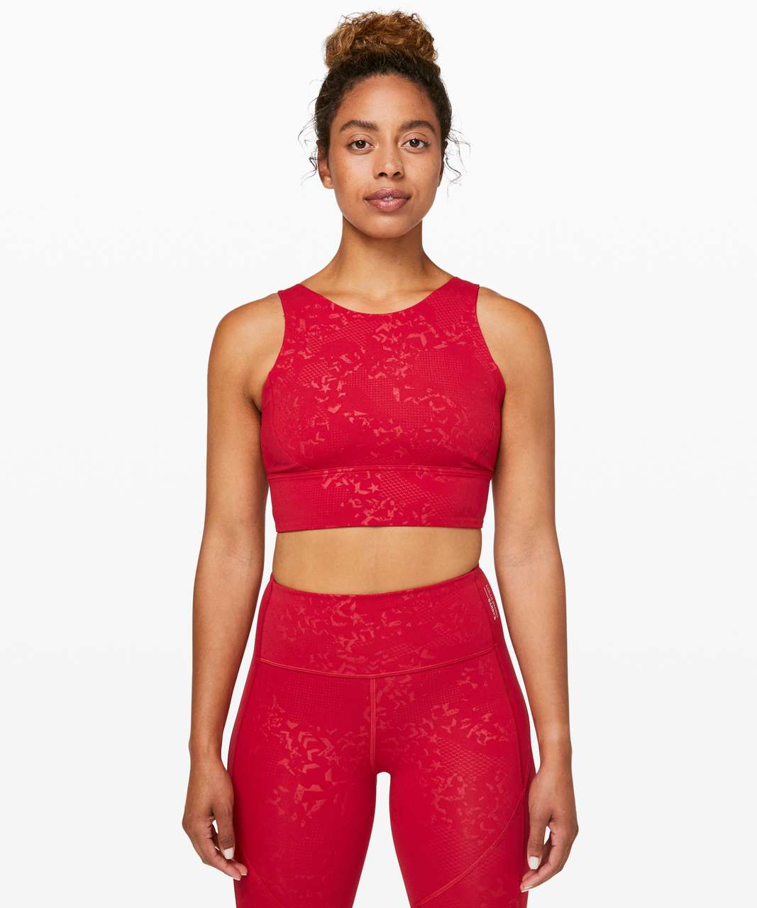 Lululemon Stronger as One Tight 28 *lululemon X Barrys - Bootcamp Emboss  Dark Red - lulu fanatics