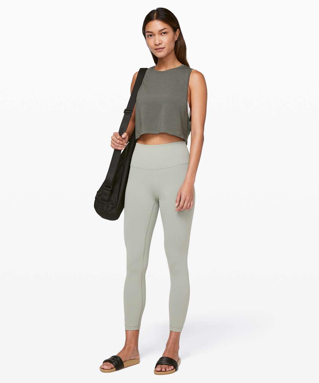 Lululemon Muscle Love Crop Tank - Grey Sage - lulu fanatics