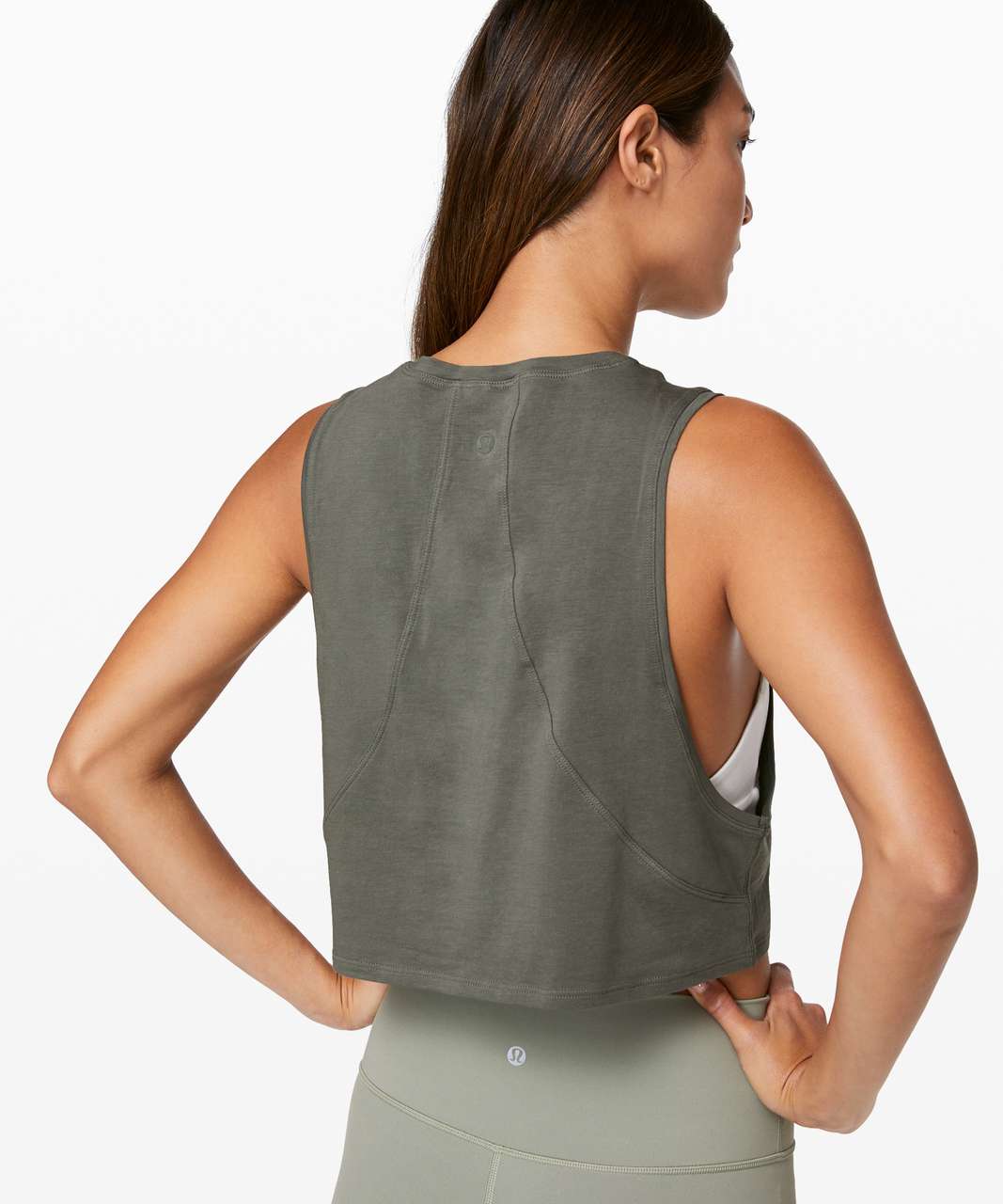 Lululemon Muscle Love Crop Tank - Grey Sage