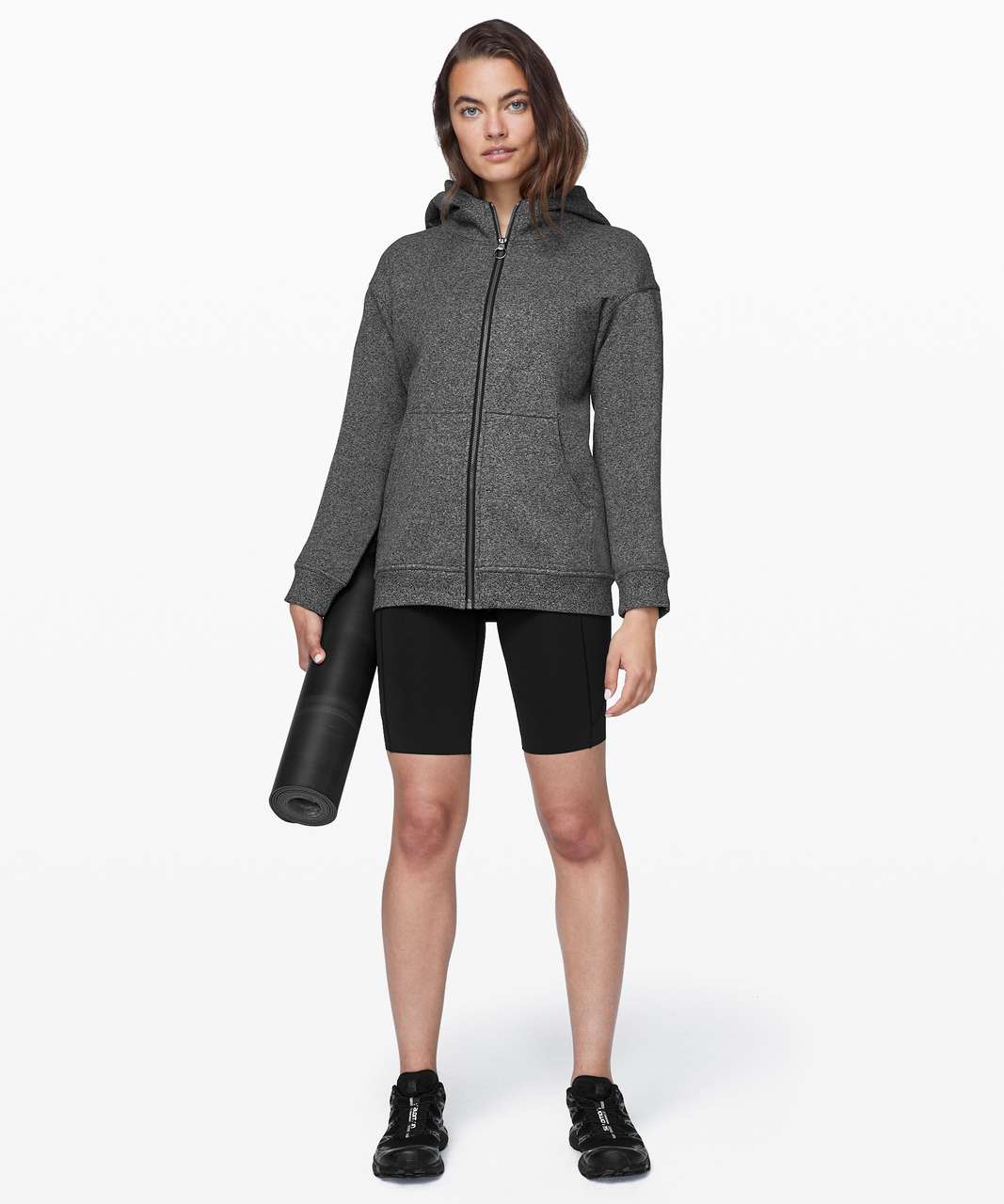 Lululemon All Yours Zip Hoodie - Heathered Speckled Black / Black ...