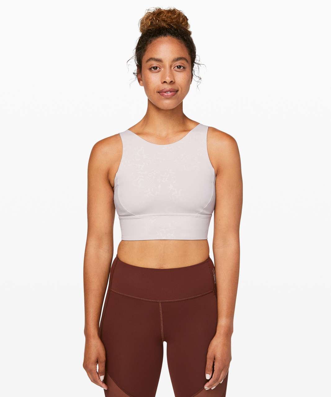 Lululemon Stronger as One Long Line Bra *lululemon X Barrys - Bootcamp Emboss Light Chrome