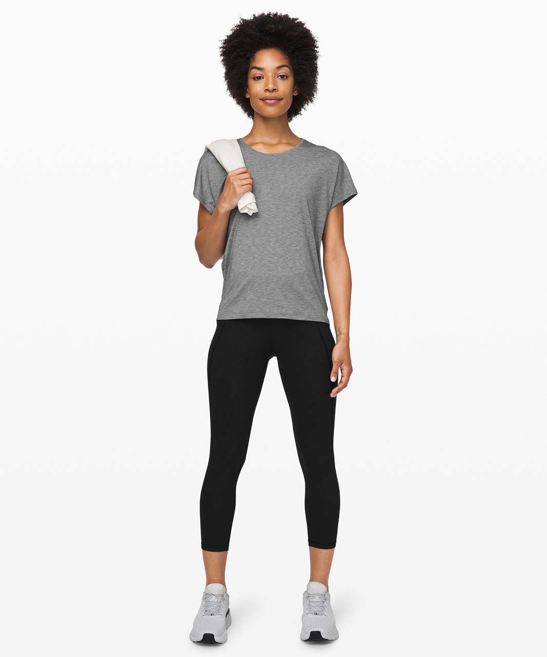 Lululemon Time To Sweat Crop *23" - Polar Shift Emboss Black