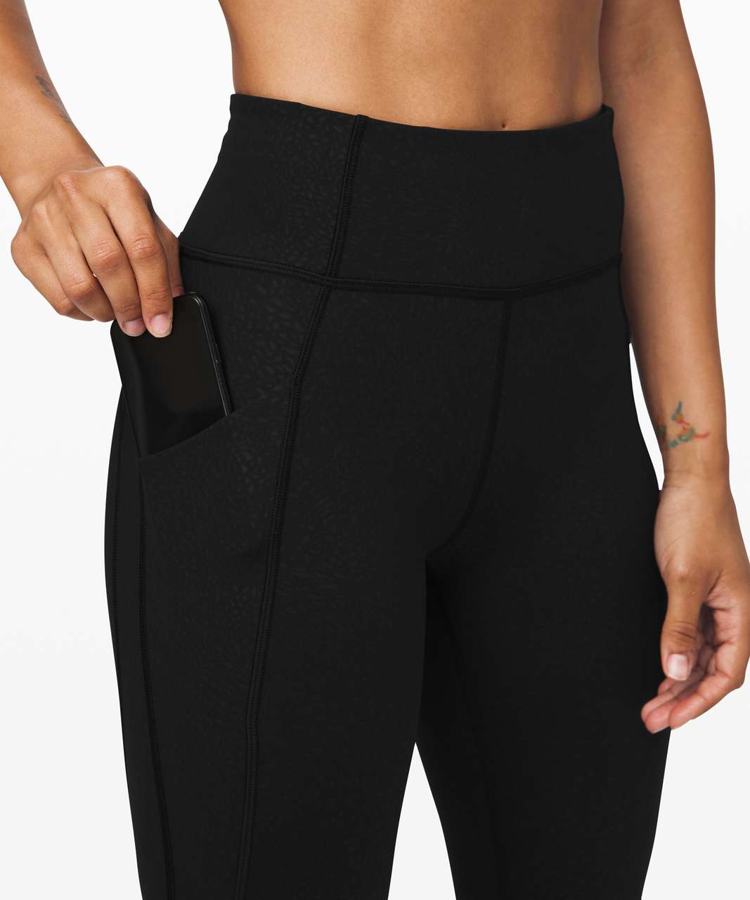 Lululemon Time To Sweat Crop *23" - Polar Shift Emboss Black