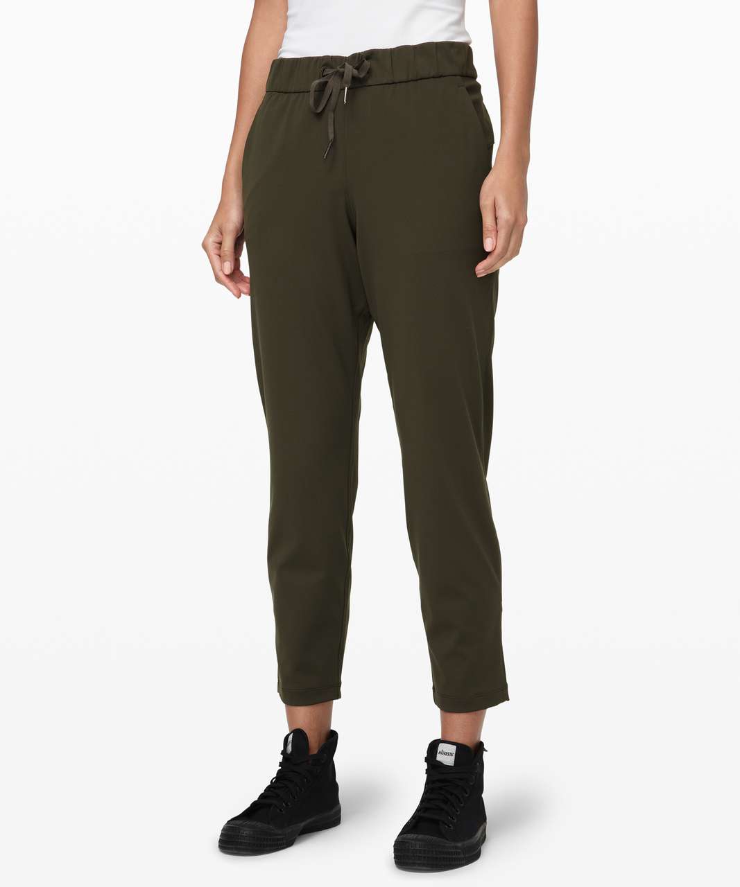 Lululemon On the Fly 7/8 Pant *Woven Carbon Dust