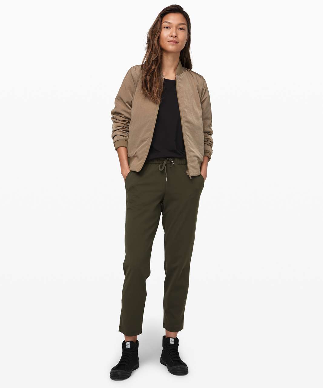 Lululemon On the Fly 7/8 Pant - Dark Olive - lulu fanatics