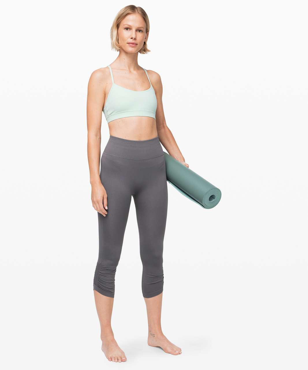 Lululemon Ebb To Street Crop 21 - Titanium - lulu fanatics