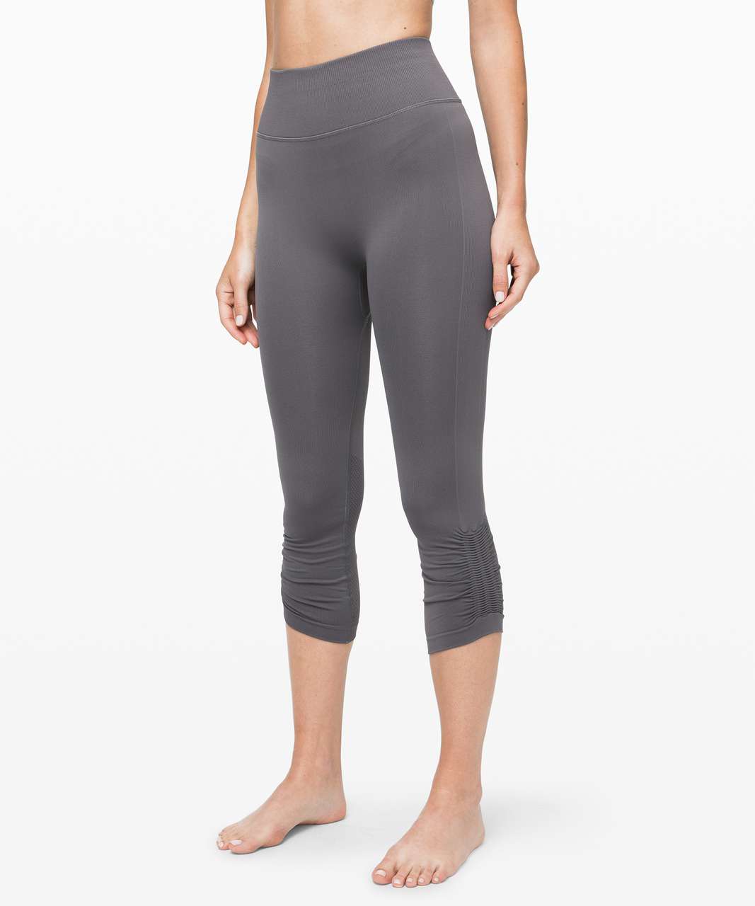 Lululemon Ebb To Street Crop 21 - Titanium - lulu fanatics