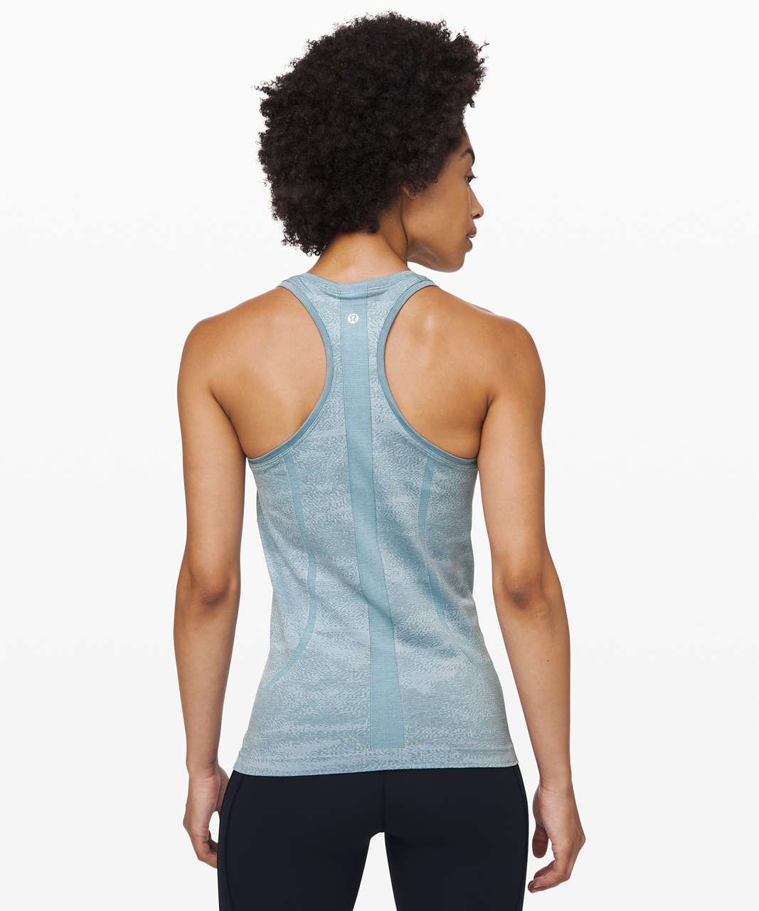 Lululemon Swiftly Speed Racerback - Aqua Smoke / White / Cadet Blue / Smokey