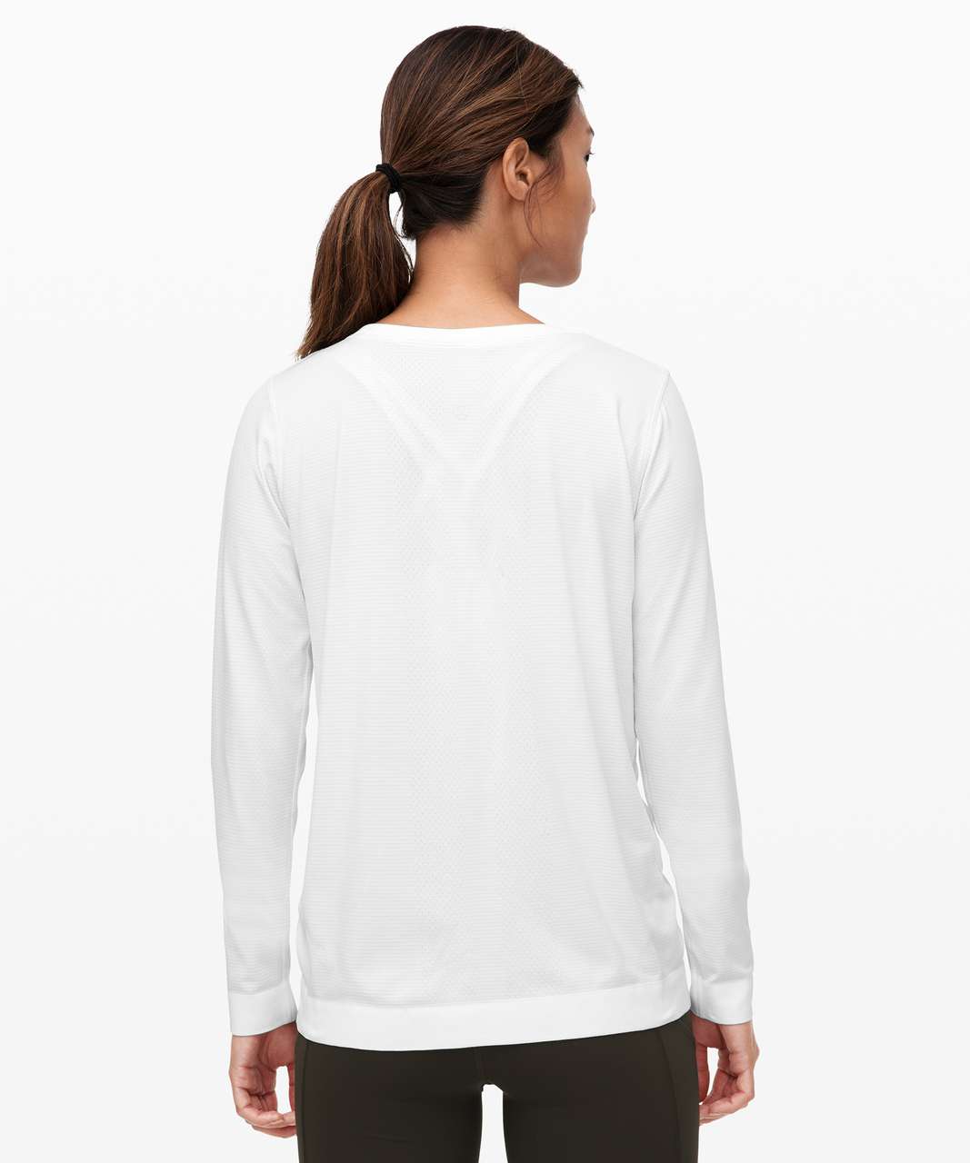 Lululemon Swiftly Relaxed Long Sleeve - White / White / Black - lulu  fanatics