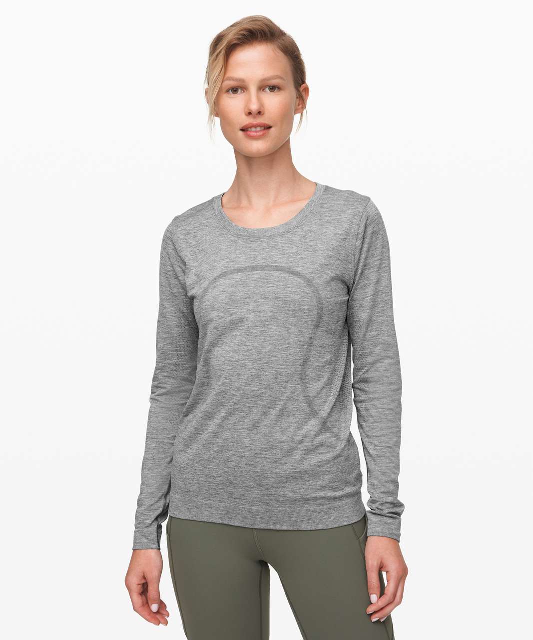 Lululemon Swiftly Relaxed Long Sleeve - Slate / White - lulu fanatics