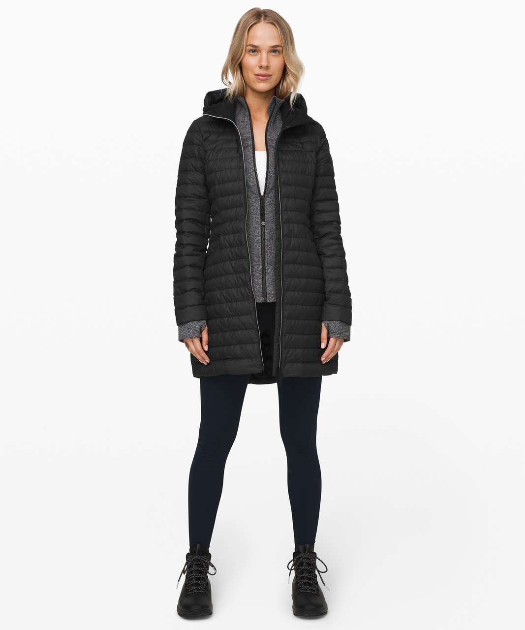 Lululemon Pack it Down Jacket *Long - Black (First Release) - lulu fanatics