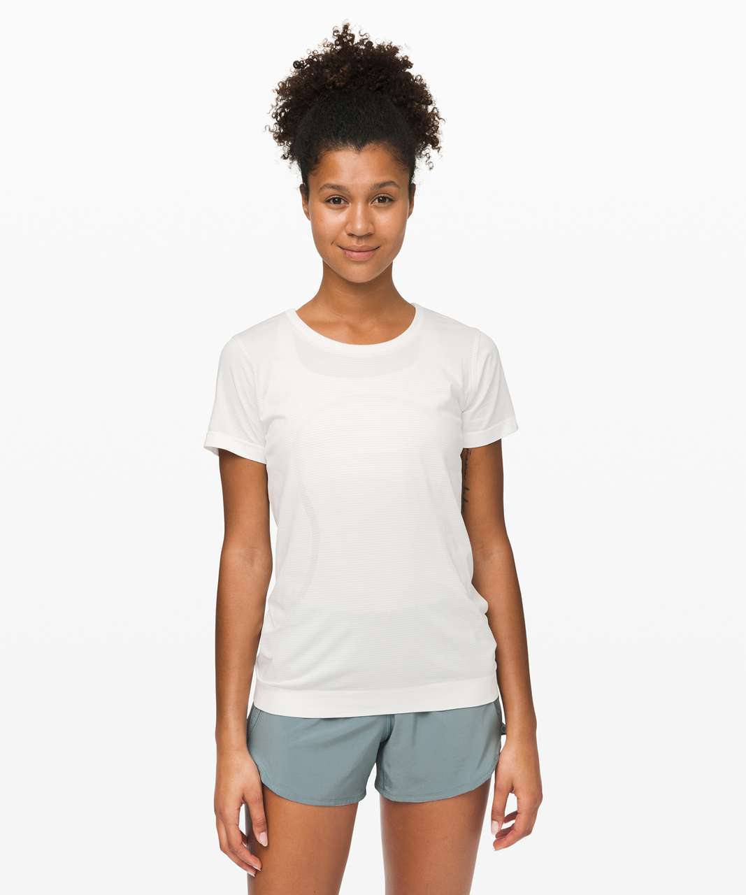 Lululemon Swiftly Breathe Short Sleeve Shirt - White / White - lulu fanatics