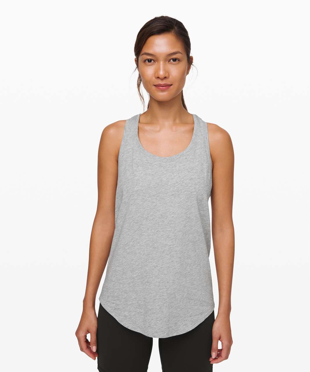 LULULEMON Love Tank Pleated Pima Cotton Blend Curved Hem Racerback Top -  Size 10