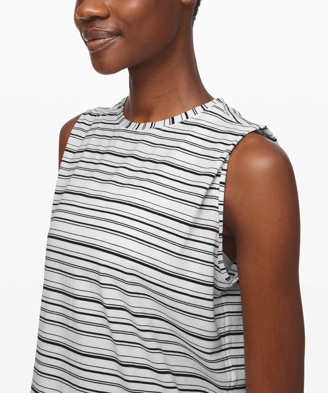 Lululemon Brunswick Muscle Tank - Hype Stripe Black White - lulu fanatics