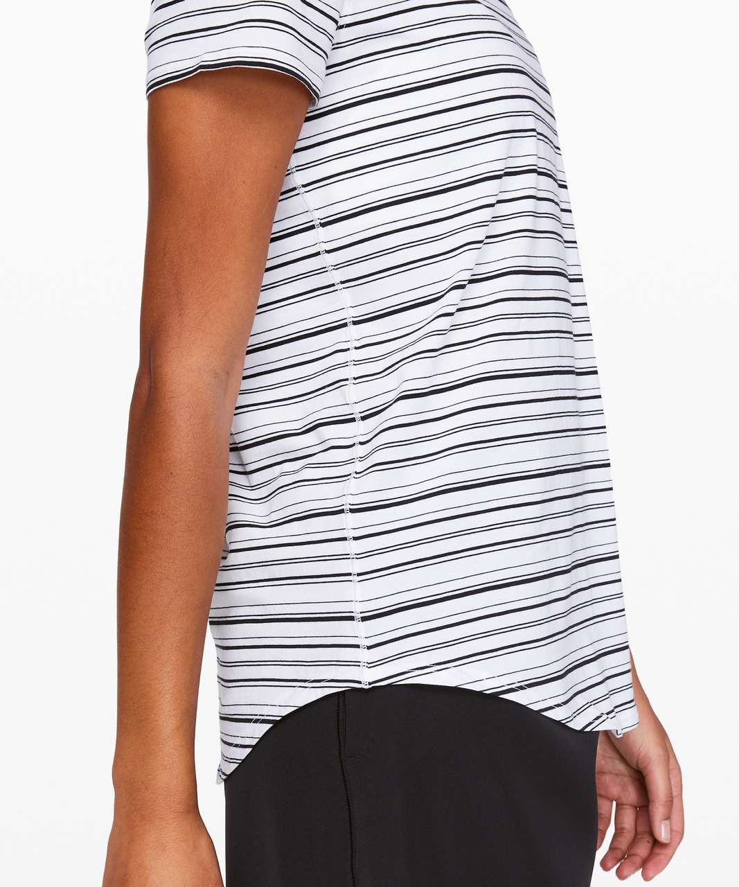 Lululemon Love Crew III - Cut Back Stripe White Black