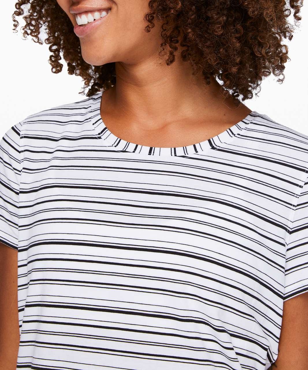 Lululemon Love Crew III - Cut Back Stripe White Black