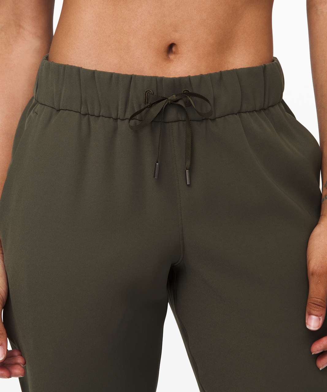 Daily Ritual Women's Tencel Button-Fly Jogger Olive 14