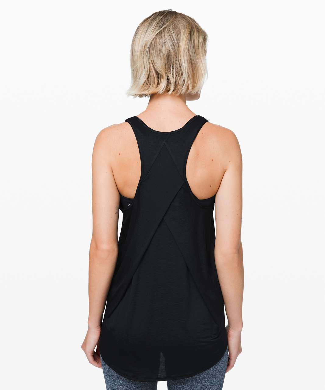 Lululemon Essential Tank Pleated *Jersey - Black - lulu fanatics