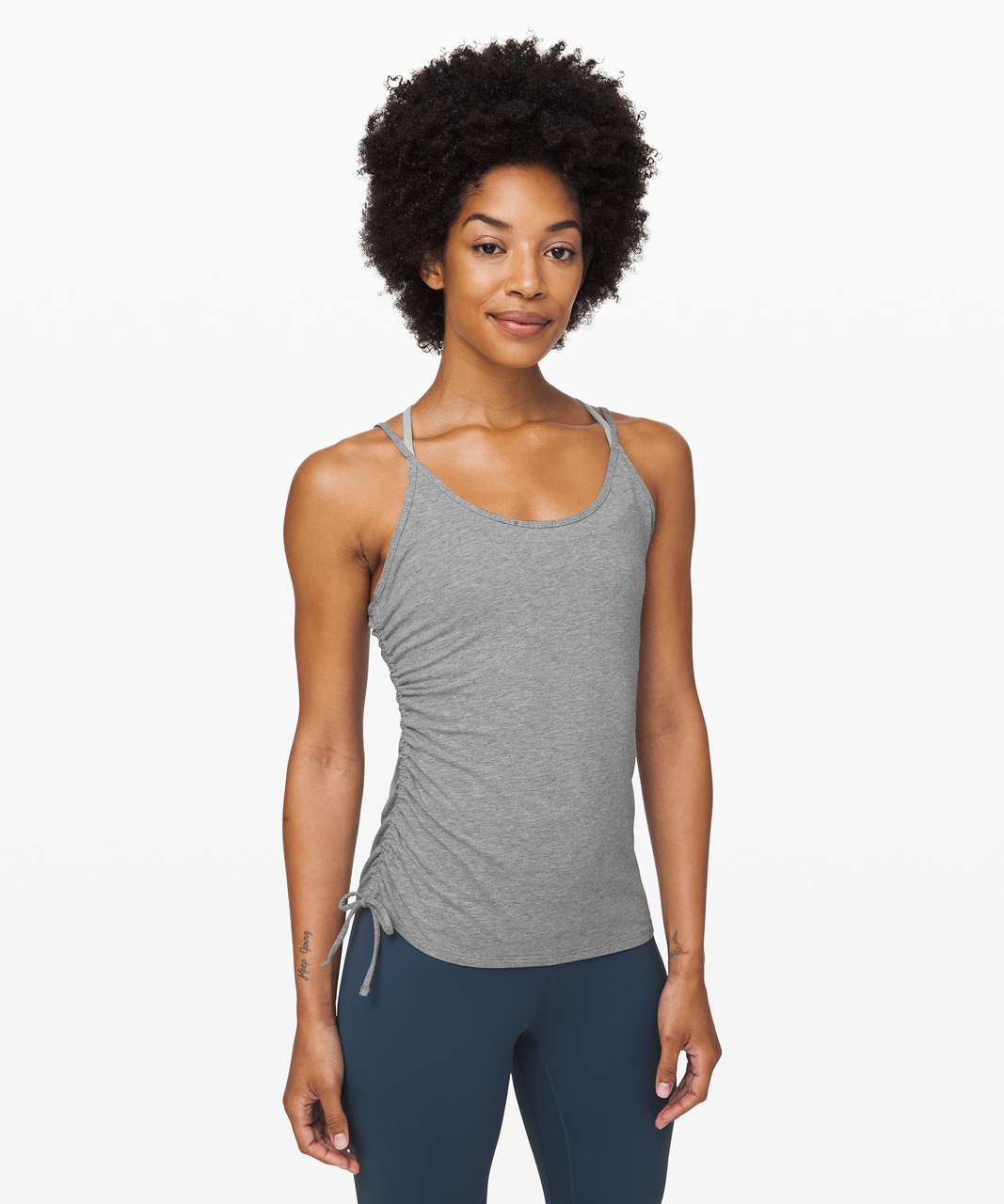 Lululemon Heathered Grey with Side Zipper Pocket and Mesh Sides