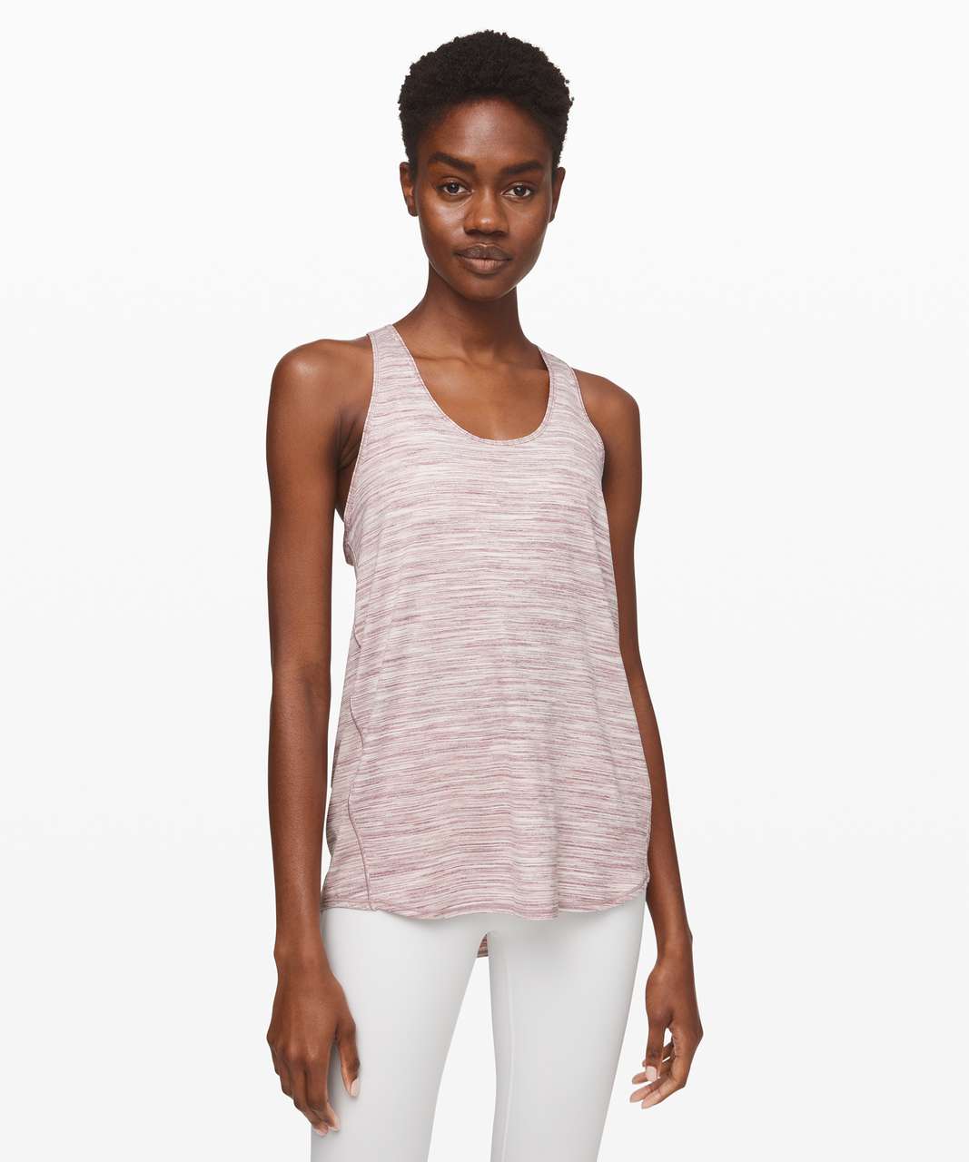 Lululemon Essential Tank Pleated *Seriously Light Luon - Space Dye Camo Misty Mauve Neutral Blush