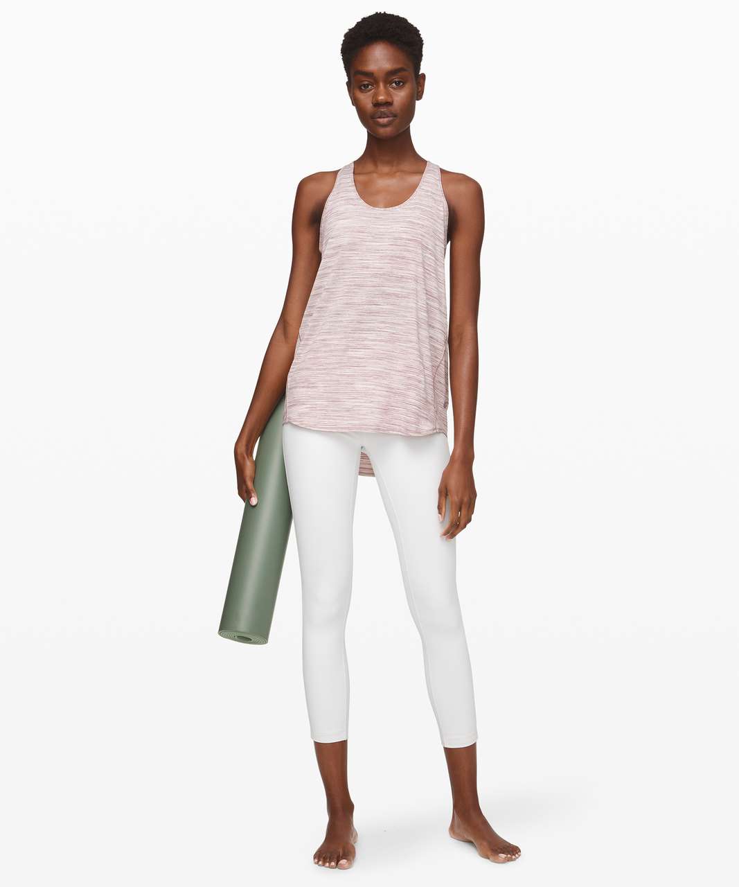 Lululemon Essential Tank Pleated *Seriously Light Luon - Space Dye Camo Misty Mauve Neutral Blush