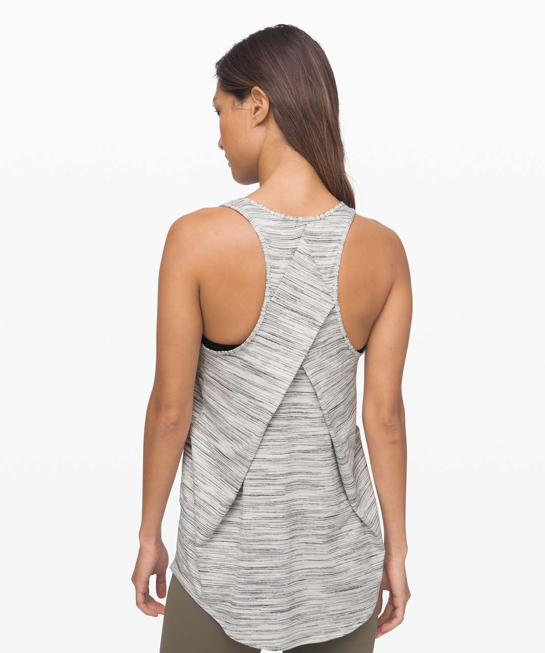 Lululemon Essential Tank Pleated *Seriously Light Luon - Space Dye Camo White Silver Spoon