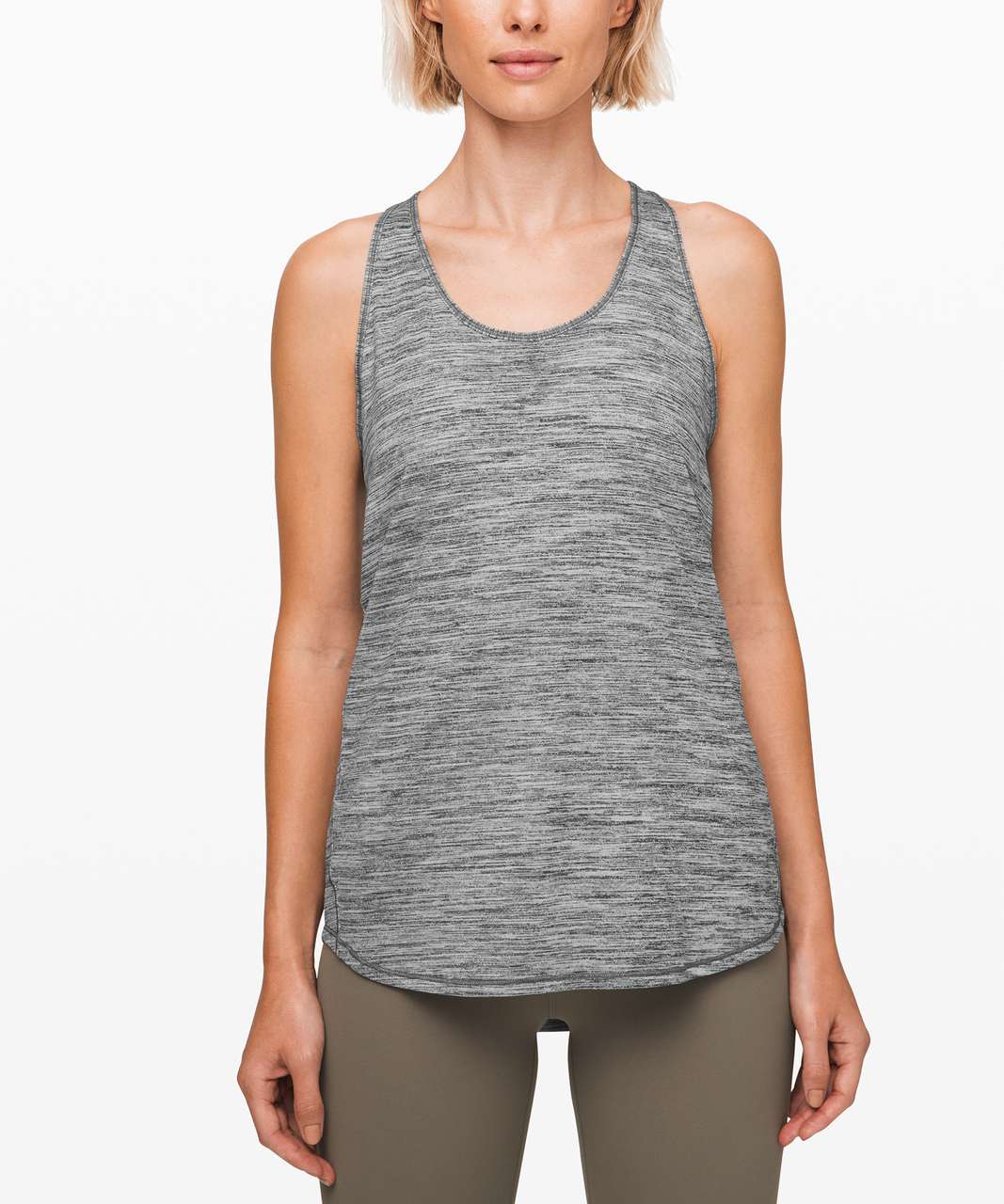 Lululemon Essential Tank Pleated *Seriously Light Luon - Space Dye Camo Seal Grey Deep Coal