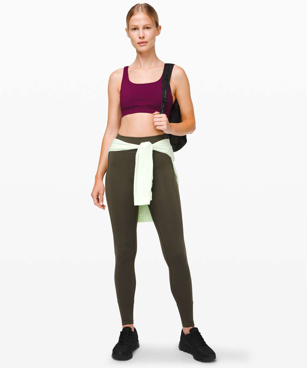 lululemon athletica, Pants & Jumpsuits, Lululemon In Movement 78 Tight  Everlux 25 First Release Leggings Dark Olive