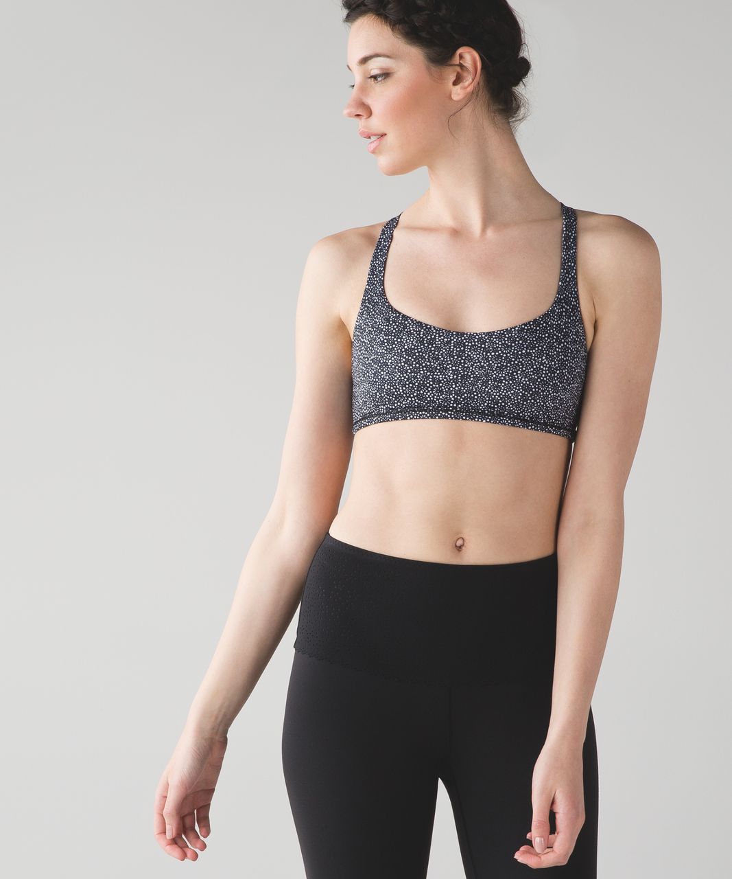 Lululemon Free To Be Bra (Wild) - Freckle Flower Black White / Black